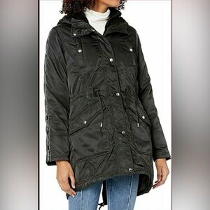 BEBE Sport women 3 in 1 system jacket hooded OLYB041H black faux fur